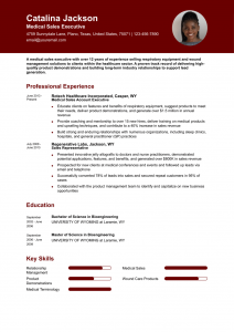 Medical Sales Resume Examples Senior-Level