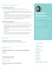 Medical Surgical Nurse Resume Example