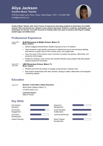 Music Teacher Resume Examples Mid-Career