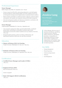 Nurse Manager Resume Examples Entry Level