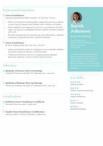 Nurse Practitioner Resume Examples Mid-Career