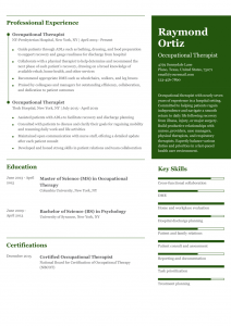 Occupational Therapist Resume Examples Mid-Career