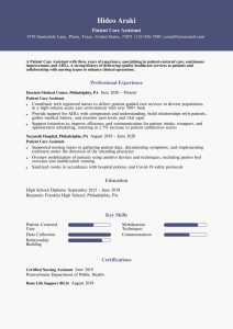 Patient Care Assistant Resume Examples Mid-Career