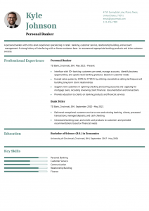 Personal Banker Resume Examples Entry Level