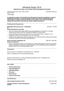 Ph.D. for Industry and Non-Academic Jobs Resume Examples Senior-Level