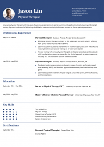 Physical Therapist Resume Examples Mid-Career