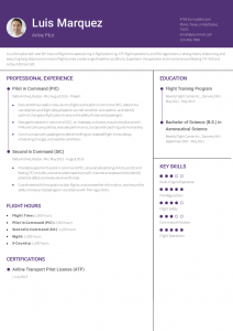 Pilot Resume Examples Senior-Level