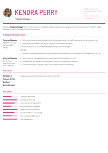 Program Manager Resume Examples Senior-Level