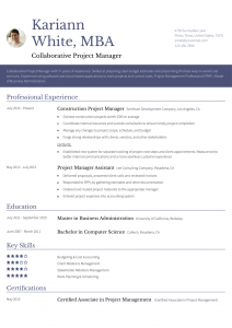 Project Manager Resume Examples Mid-Career