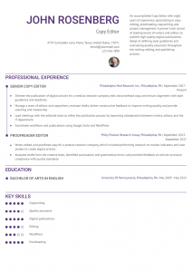 Proofreader Editor Resume Examples Senior-Level