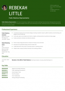 Public Relations Resume Examples Mid-Career