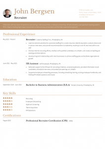 Recruiter Resume Examples Entry Level