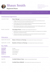 Registered Nurse Resume Examples Senior-Level