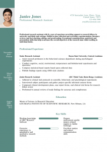 Research Assistant Resume Examples Mid-Career