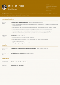 School Counselor Resume Examples Entry Level