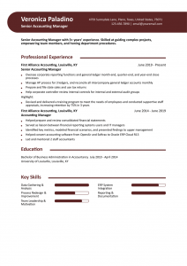 Senior Accounting Manager Resume Examples Entry Level