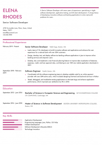 Senior Software Developer Resume Examples Entry Level