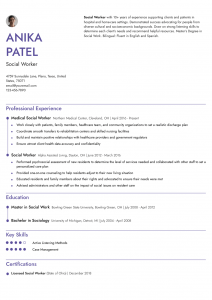 Social Work Resume Examples Mid-Career