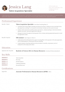 Talent Acquisition Specialist Resume Examples Entry Level