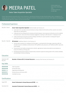 Talent Acquisition Specialist Resume Examples Senior-Level