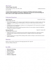 Technical Support Resume Example