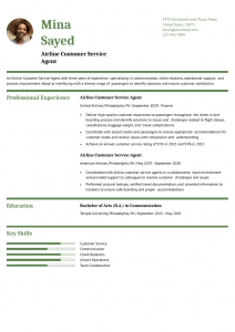 Airline Customer Service Agent Resume Examples Entry Level