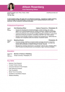 Chief Marketing Officer Resume Examples Entry Level