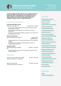 Chief Operating Officer Resume Examples Mid-Career