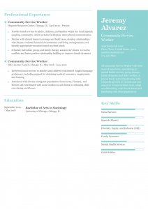 Community Service Worker Resume Examples Entry Level