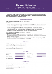 Contemporary Truck Driver Resume Examples Senior-Level