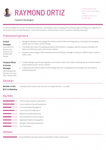 Content Strategist Resume Examples Entry Level