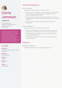 Copywriter Resume Examples Mid-Career