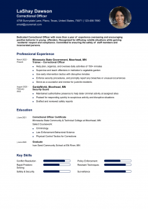 Correctional Officer Resume Examples Entry Level