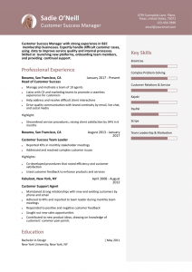 Customer Success Manager Resume Examples Senior-Level