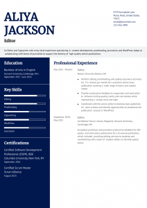 Editor Resume Examples Entry Level