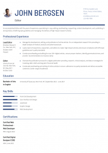 Editor Resume Examples Mid-Career