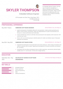 Embedded Software Engineer Resume Examples Mid-Career