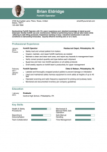 Forklift Operator Resume Examples Senior-Level