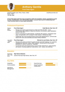 Hilton Front Desk Resume Examples Entry Level