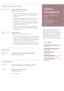 Labor and Delivery Nurse Resume Examples Entry Level