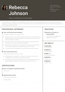 Labor and Delivery Nurse Resume Examples Senior-Level