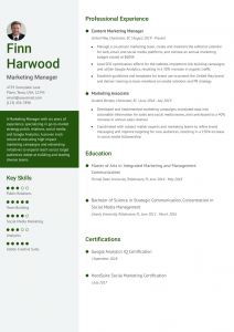 Marketing Manager Resume Examples Entry Level