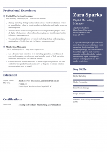 Marketing Manager Resume Examples Mid-Career