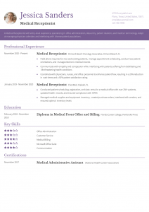 Medical Receptionist Resume Examples Entry Level