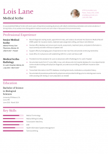 Medical Scribe Resume Examples Mid-Career