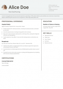 New Grad Nursing Resume Examples Entry Level