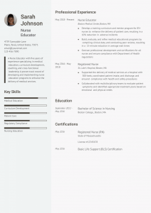 Nurse Educator Resume Examples Entry Level