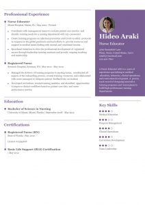 Nurse Educator Resume Examples Senior-Level