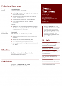 Paralegal Resume Examples Mid-Career