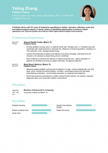 Pediatric Nurse Resume Examples Senior-Level